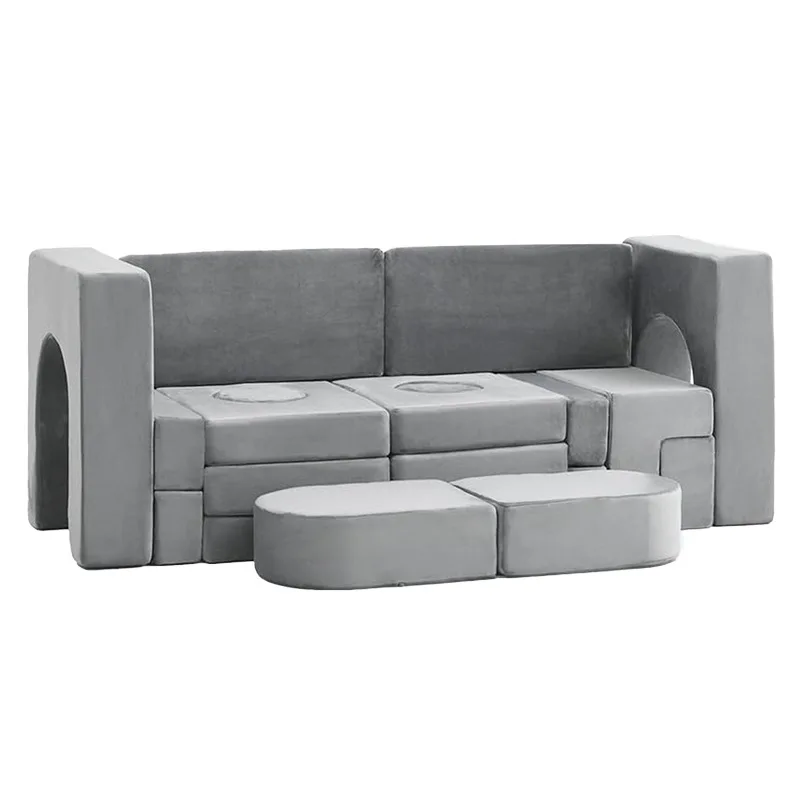 Foreign Trade Wholesale Compression Combination Splicing Sofa Children High Density Sponge Sofa Modern Fabric Building Block Sof