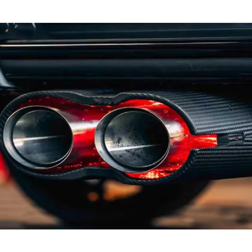 Rocket 900 Dry Carbon Fiber Exhaust System Exhaust Tips With Led Light for Mercedes G Class W464 W463A G63 G500 G550