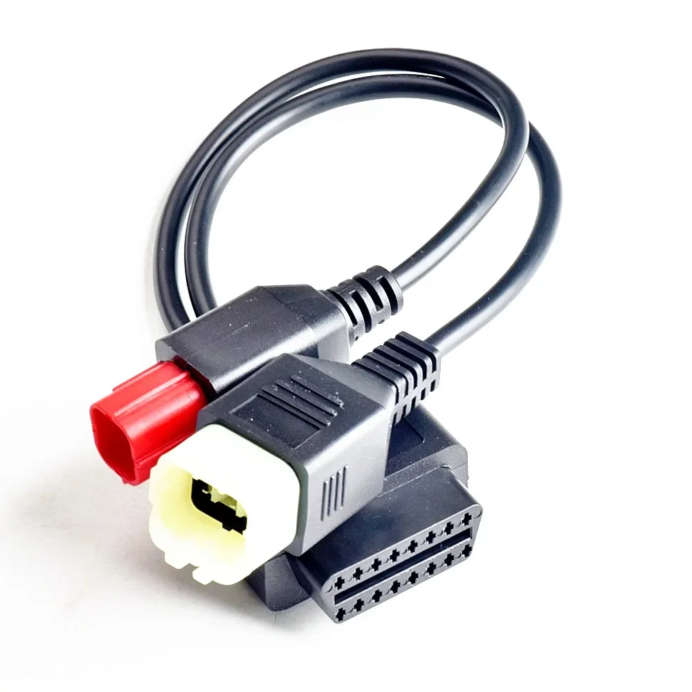 New Version for Kawasaki 8pin and Honda 4pin OBD2 Motorcycle Diagnostic Connector Cable 2 in 1 To 16pin OBD Motor Extension Wire