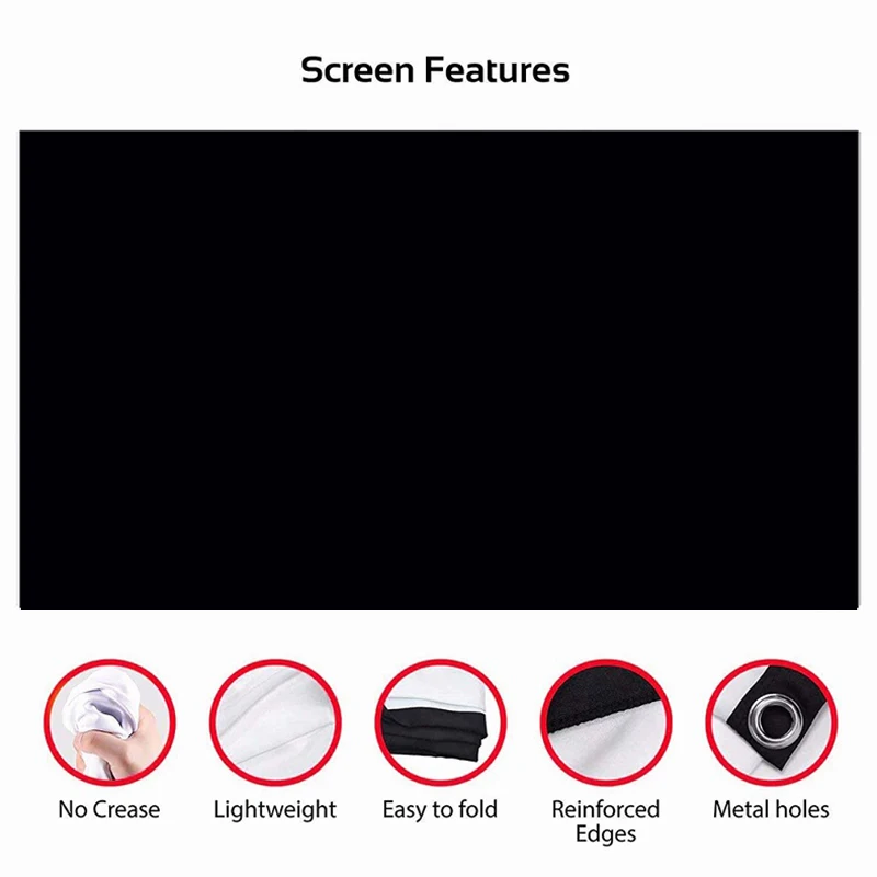 Projector Screen Fabric 100 120 Inch Screen Projection Portable Reflective Cloth For Xgimi H3 H2 YG400 For Beamer