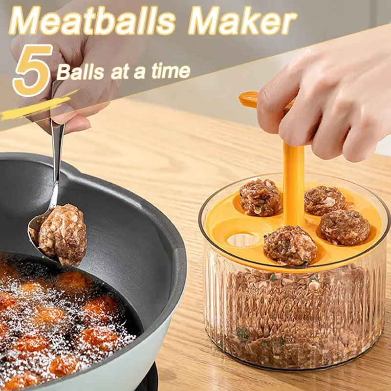 Rice-meat Dumplings Maker Meatball Tool Translucent Manual Squeeze Fish Meatball Beef Meatball Tool Kitchen Making Meatball Tool