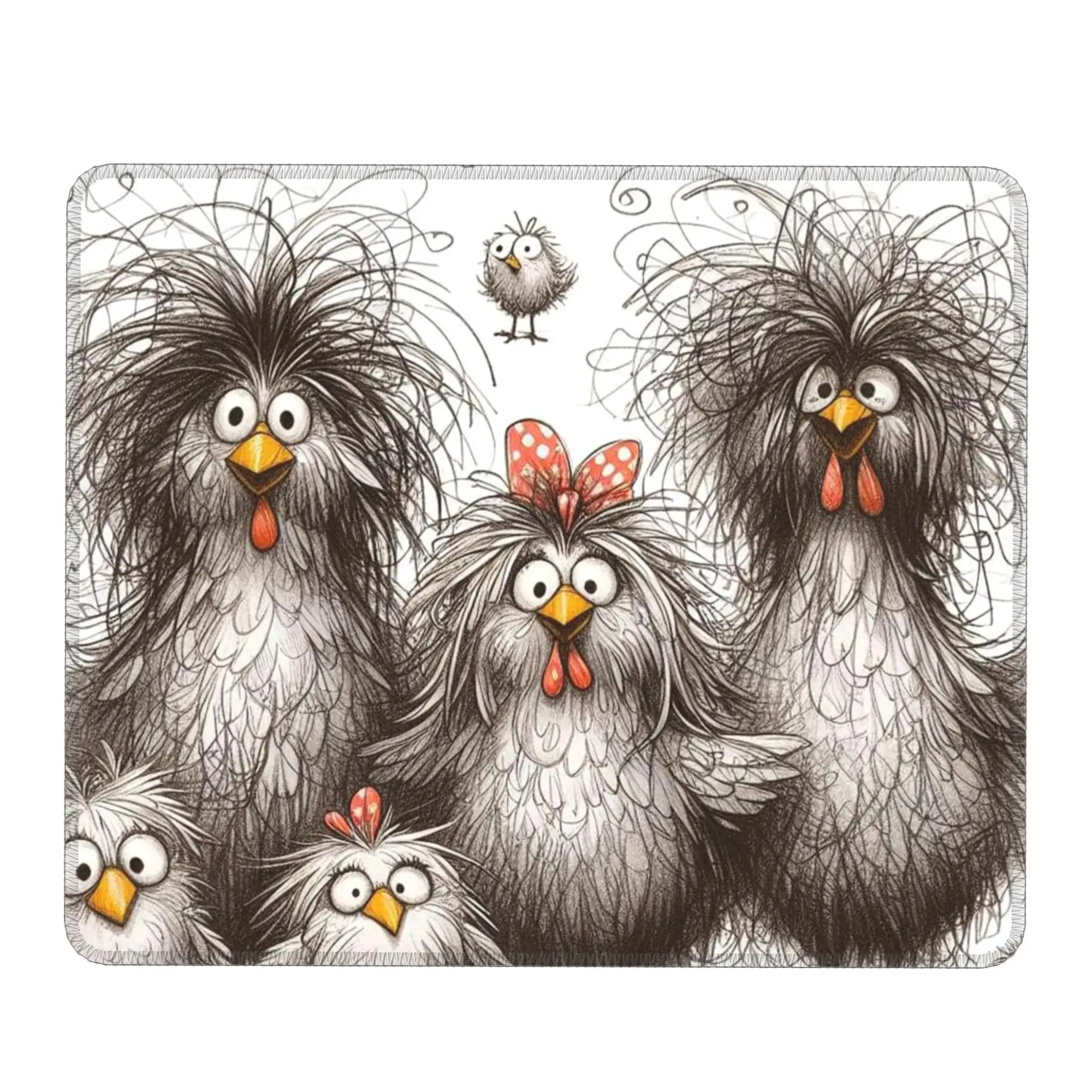 Cartoon Little Chicken Fun Portrait Mouse Pad Computer Keyboard Mouse Mat Gamer PC Laptop Desk Mat Office Accessories Table Mats