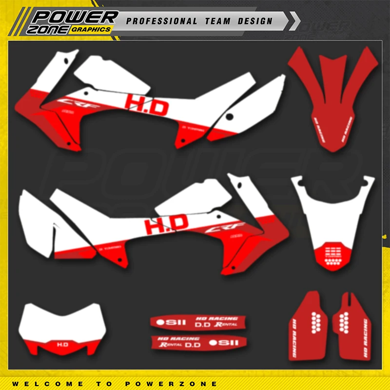 PowerZone Full Graphics Background Decals Stickers Kit For HONDA CRF250L 2020 2019 2018 2017 2016 2015- 2012 Customized 12