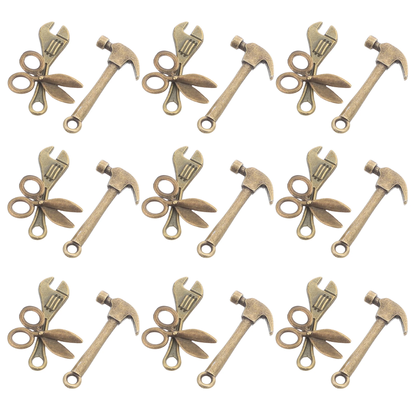 10 Sets Mini-Simulationswerkzeug, Puppenhaus-DIY-Werkzeuge, Desktop-Dekorationen, Miniatur-Schere, Basteln für Puppenhäuser, Legierung, Garten