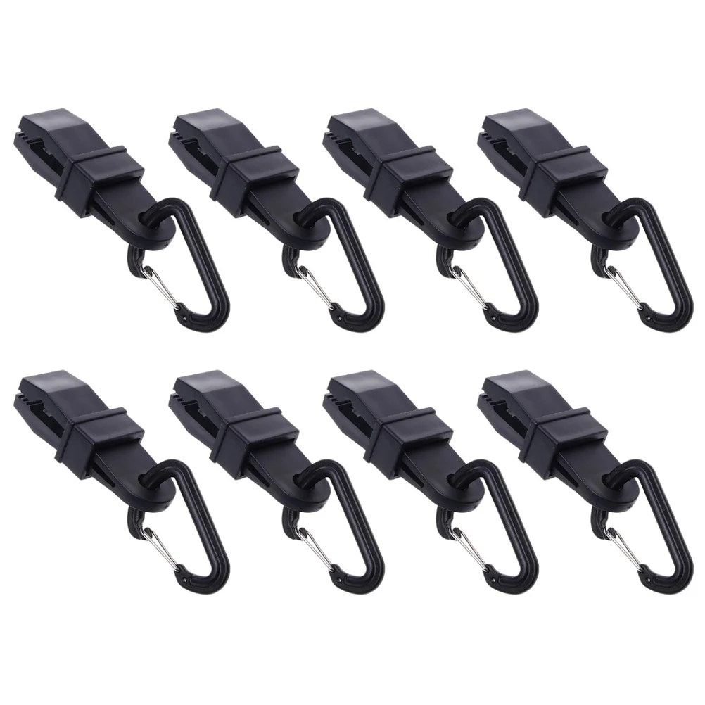 

8pcs Plastic Fastener Clips Peg Cordlock Fastener for Tent Awning (Black) Rope fastener Plastic tent peg