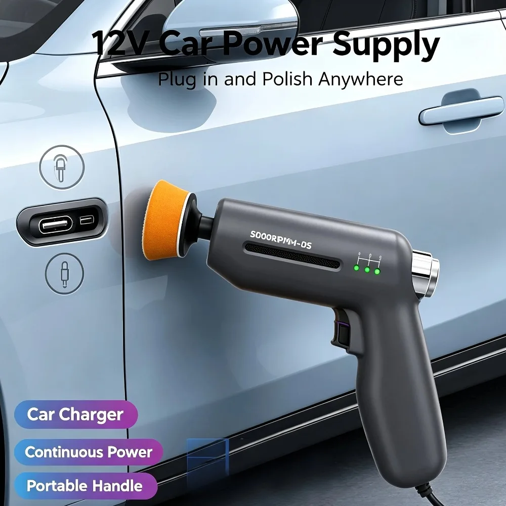 Car Scratch Repair Machine 12V Car Polisher 5000RPM High Speed Adjustable Scratch Repair Waxing Polishing Tool for Vehicle view 5