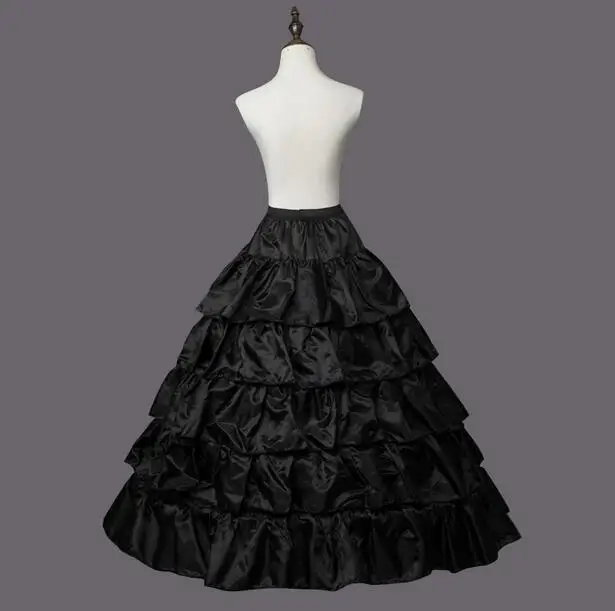 Jupon de Robe de Bal en Tulle Noir, 4 Cerceaux, 5 Couches, Crinoline, Sous-Jupe à Gros Volants, Accessoires de Mariage, CQ5