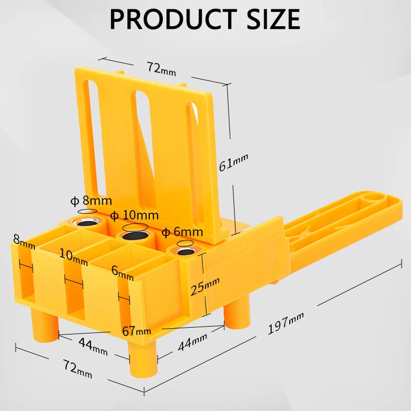 Szybkie drewna Doweling Jig plastik ABS ręczny kieszonkowy uchwyt System 6/8/10mm wiertło Hole Puncher do stolarki dybel stawów