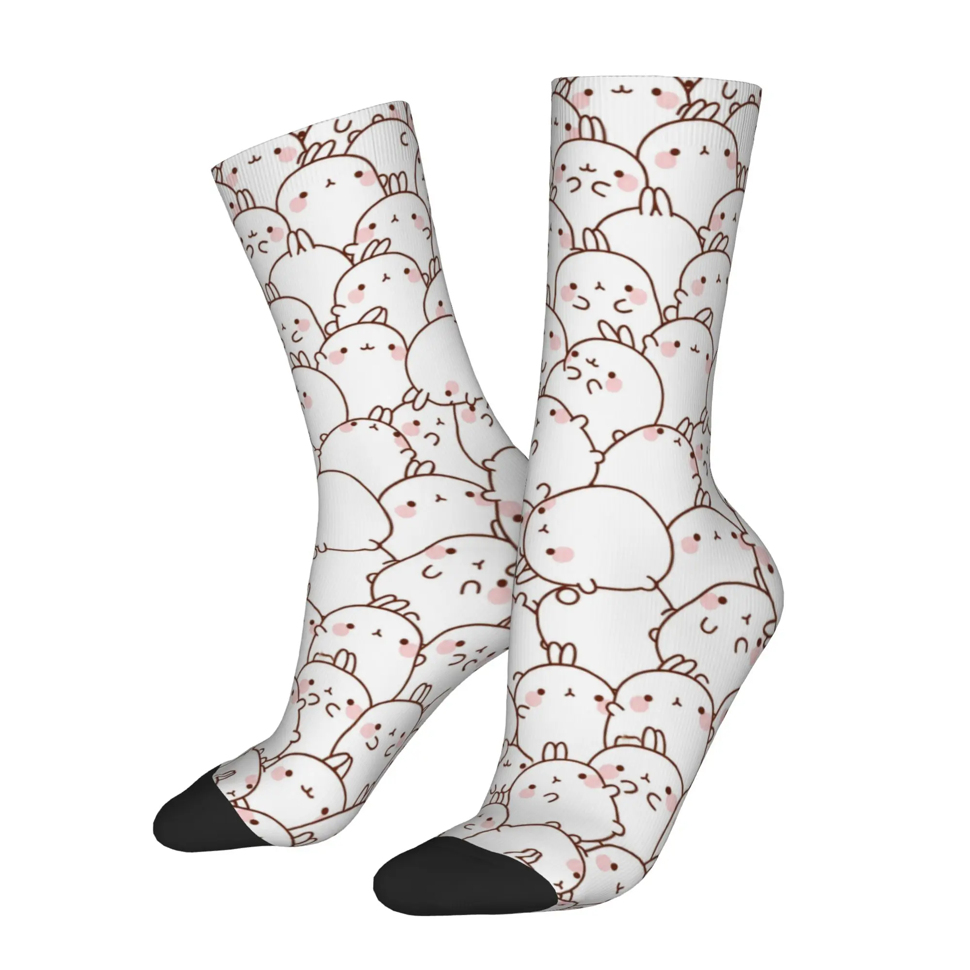 Molang cartoon Socks for Women Men Merchandise Spring Autumn Winter  Cotton Long Socks Sweat Absorbing