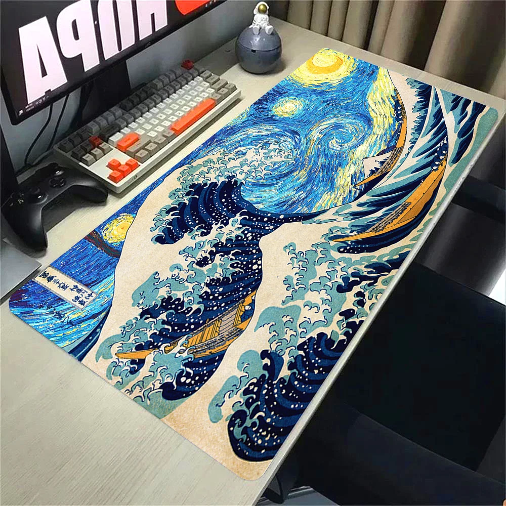 XXL Mousepad Japanese Art Great Wave Deskmat Rubber size Mouse Pad Anime Mats Non-slip Gamer Table Mat Office Computer Carpets