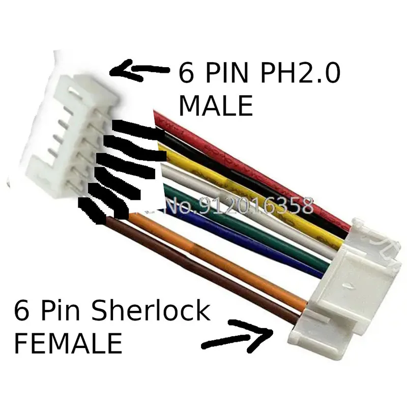 20CM 24AWG Molex 2.00mm Sherlock 355070600 PH2.0 MALE customization made wire harness