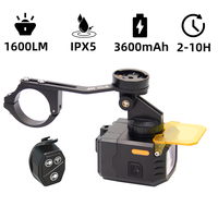 1600LM Bike Headlight 7 Modes MTB Flashlight  Waterproof Rechargeable Road Bike Front Light WIth Remote Bike Accessories