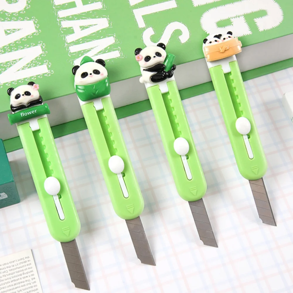 Kawaii Cute Cartoon Panda Utility Knife Portable Express Unboxing Knife Paper Cutter Student  Gift School Office Supplies