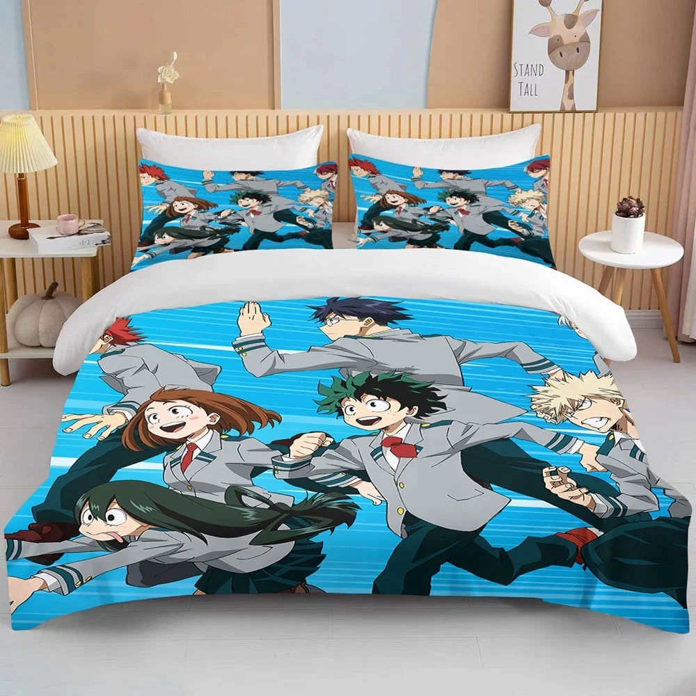 3PCS Single-sided Anime Printed Comforter Bedding Sets Comfortable Bedspreads Comforter Duvet King Queen Bedding Birthday Gift