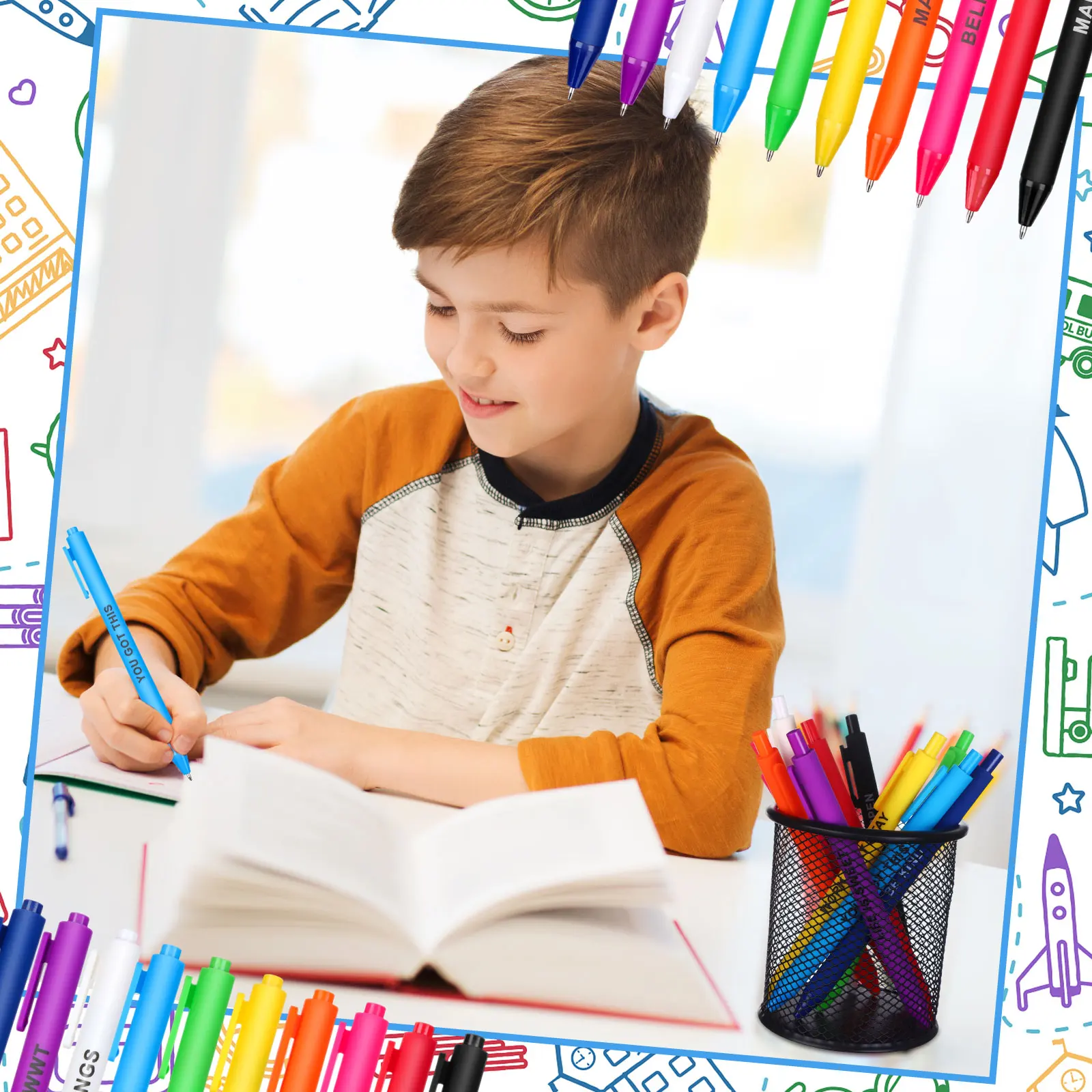 Imagem -05 - Canetas Esferográficas de Escrita Retrátil Massa com Citações Inspiradas Mensagens Motivacionais Engraçadas Caneta para Escola e Escritório 50 Pcs