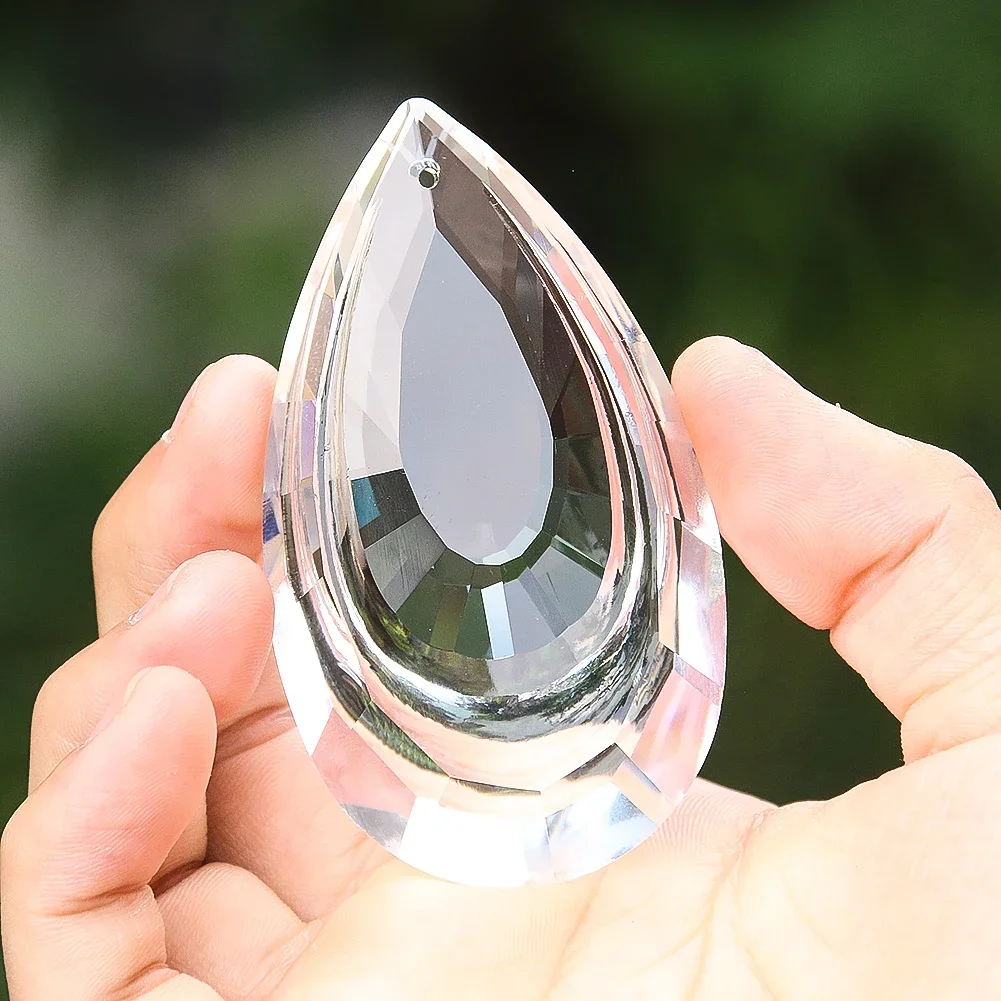 75mm Double Layer Water Drop Crystal Prism Suncatcher Angel Tears Faceted Glass Pendant Chandelier Fitting Curtain Accessory