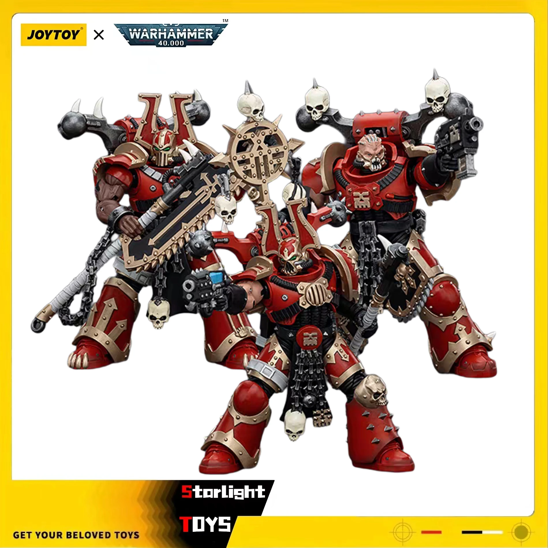 

JOYTOY 1/18 Action Figure Warhammer 40K World Eaters Khorne Berzerker 3PCS Toys Model Collection Gifts