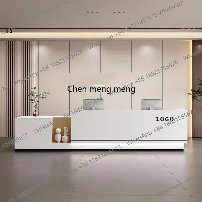 

New arrive Beauty Luxury Reception Desks Shelves Modern Restaurant Company Reception Desks Long Organizers Bureau Commercial Fur
