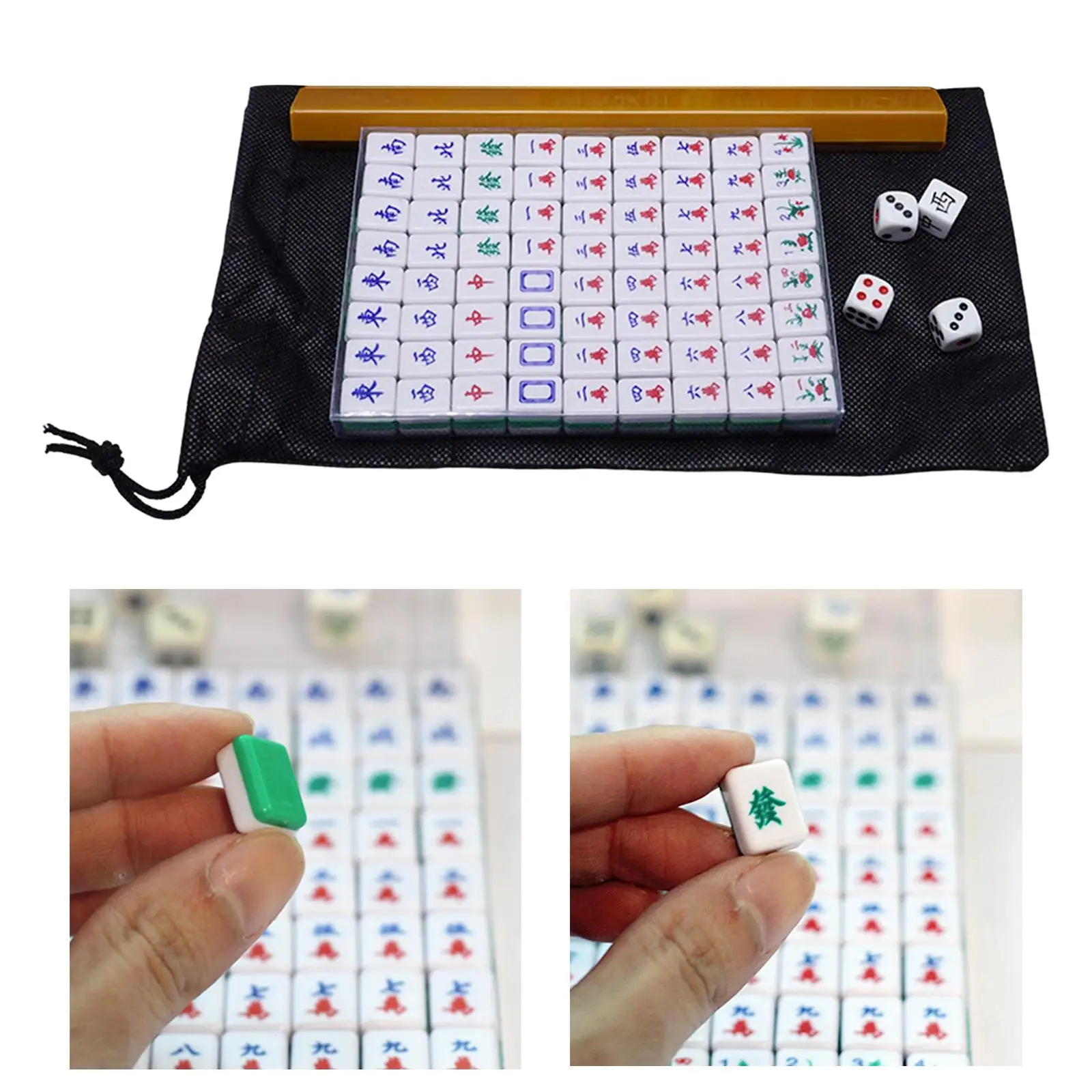 Traditional Chinese Mahjong Game Set Friends Leisure Tile Tiles Games Board Game for Chinese Game Play Party Home