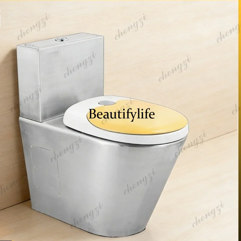 Stainless steel, hotel bathroom, bathroom, siphon water-saving toilet, shopping mall deodorant toilet