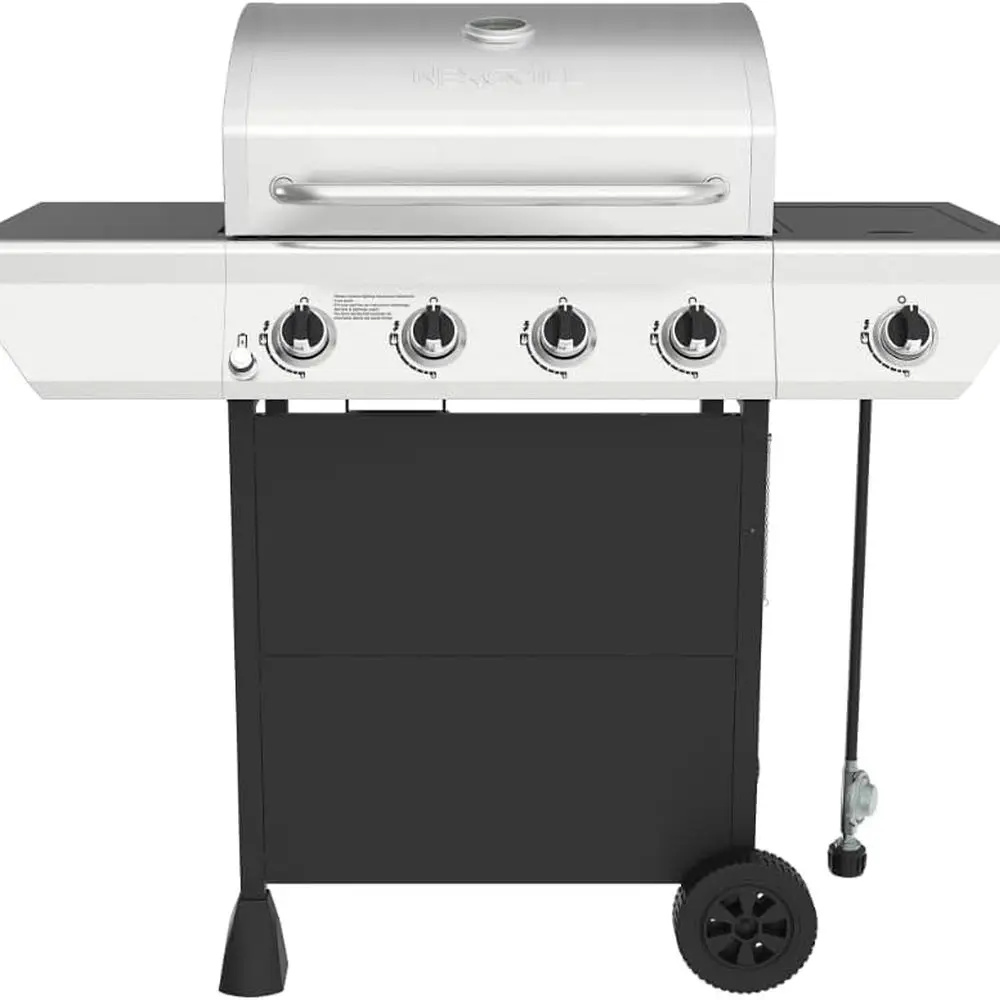 

Газовый гриль на пропане с 4 конфорками и боковой горелкой, 52 000 БТЕ, 562 кв. В. Приготовление пищи, гриль-барбекю с крышкой и управлением из нержавеющей стали