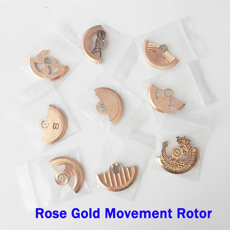 Mod Rose Gold NH35 NH36 Movement Rotor Watch Movement Rotor Replacement