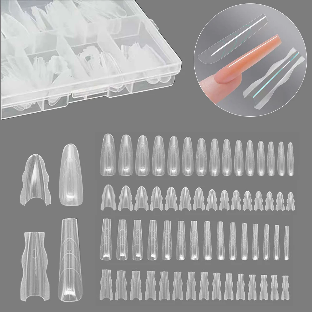 180-pcs-novo-sanduiche-molde-de-extensao-de-unhas-duplas-formas-de-unhas-facil-de-moldar-oval-cafe-misturado-15-tamanho-prolongar-ferramenta-manicure