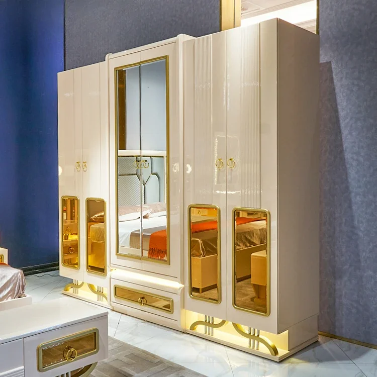 

Luxury Antique Bedroom Furniture Set Queen Bed Italian Mirrored Bedroom Sets