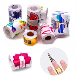 100 Pcs/Lot French Nail Form Tips Nail Extension Art Tools 39 Designs Acrylic Curve False Nails Art DIY Guide Forms Manicure Set