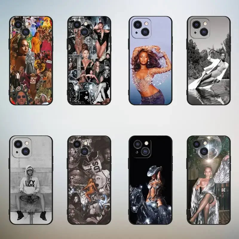 B-BEYONCE R-Renaissance Phone Case For iPhone,11,12,Mini,13,14,15,PRO,XS,MAX,X,XR,6,7,8,Plus Black Shell