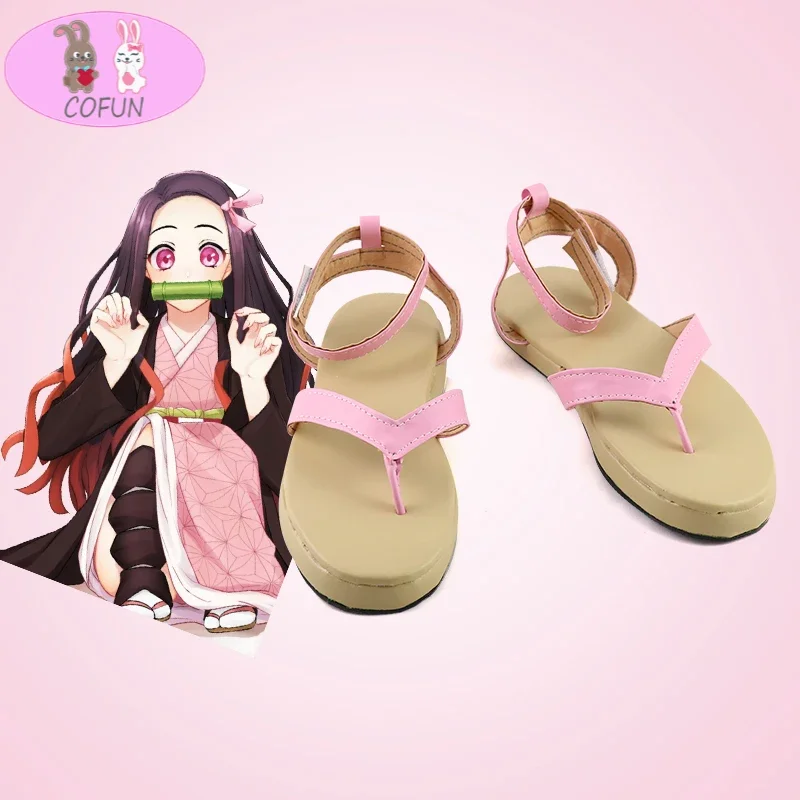 COFUN Anime Kimetsu No Yaiba Cosplay Shoes Boots Kamado Nezuko Cosplay Shoes Cosplay Shoes Leisure