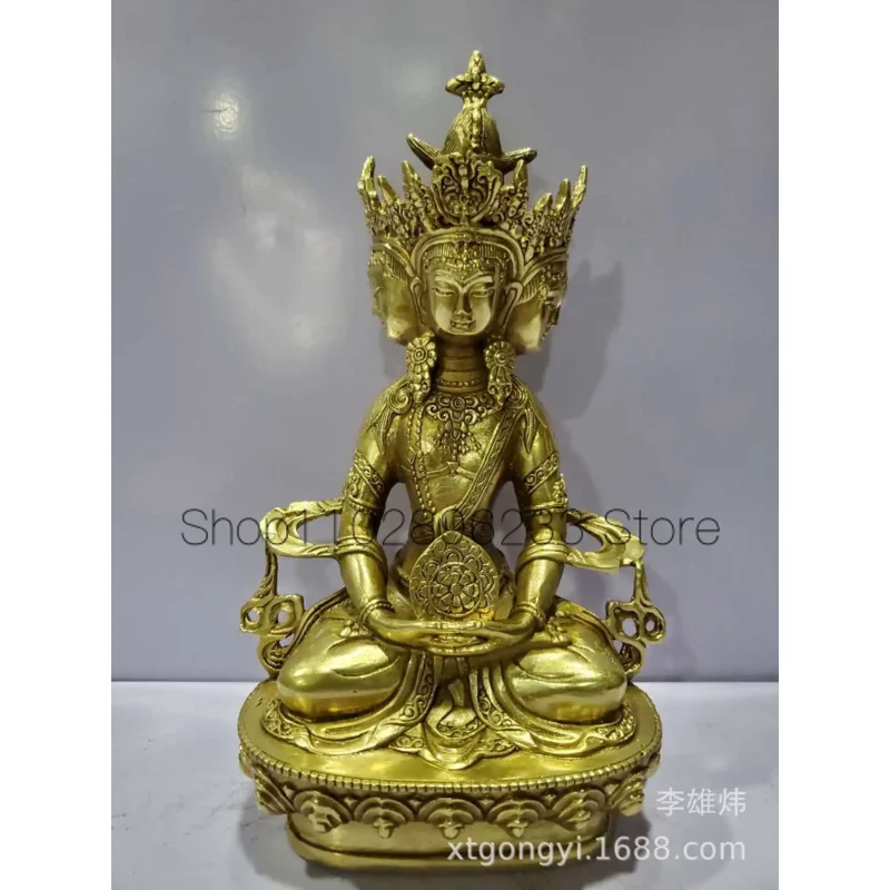 

Seven-inch copper big sun Buddha statue Vairocana Buddha four-faced Buddha Tantric Buddha statue wholesale