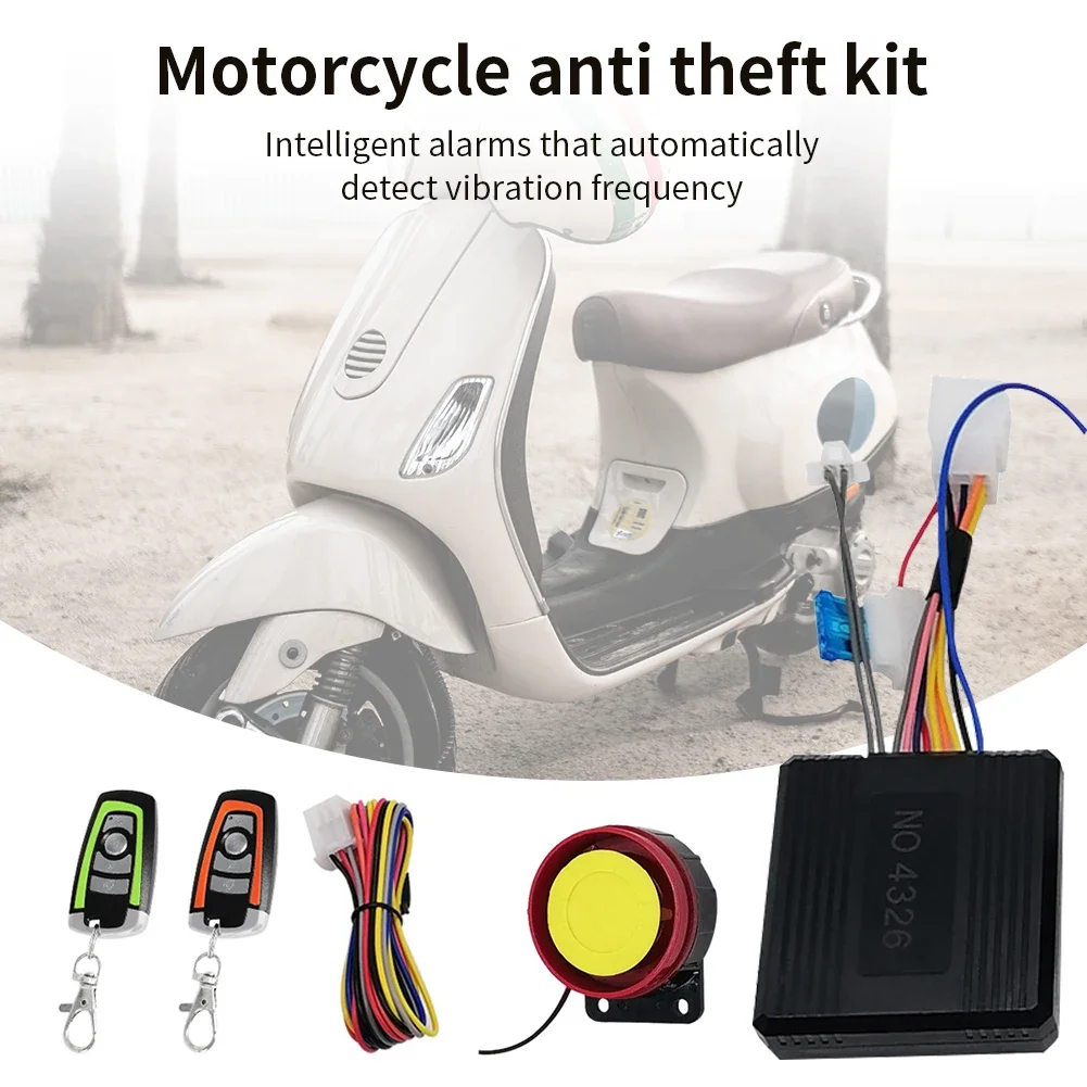 12V Motorcycle Burglar Alarm 1 Way Anti-theft Alert Motorcycle Alarm Without Installation Bicycle Burglar Alarm Car Alert