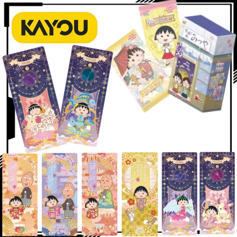 Tarjeta Coleccionable Oficial KAYOU de Chibi Maruko-chan, Serie Tienda Pequeña del Tiempo, Tarjeta de la Suerte Diaria, Mercancía de Anime
