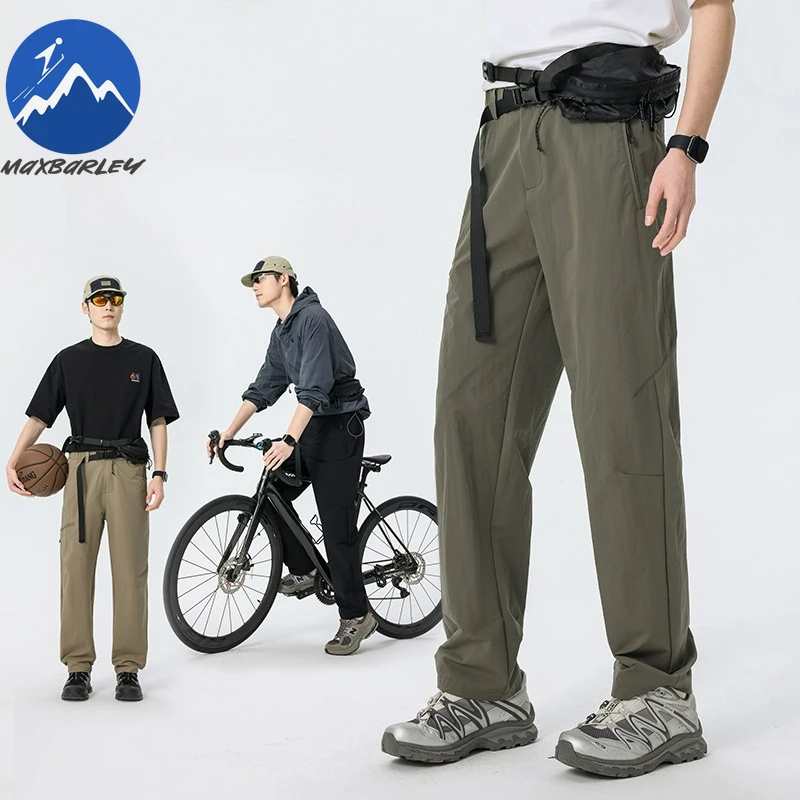 

Спортивные брюки Maxbarley для верховой езды, мужские повседневные свободные большие рабочие брюки, новинка 2026, весна-лето, брендовые брюки для бега для кемпинга и пешего туризма