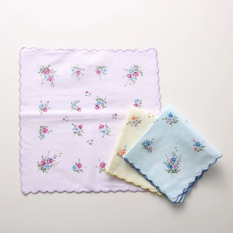 High Quality Cotton Yarn-dyed Female Handkerchief Go Out Travel Camping Portable Napkin Women Children Cleaning Towels Harajuku