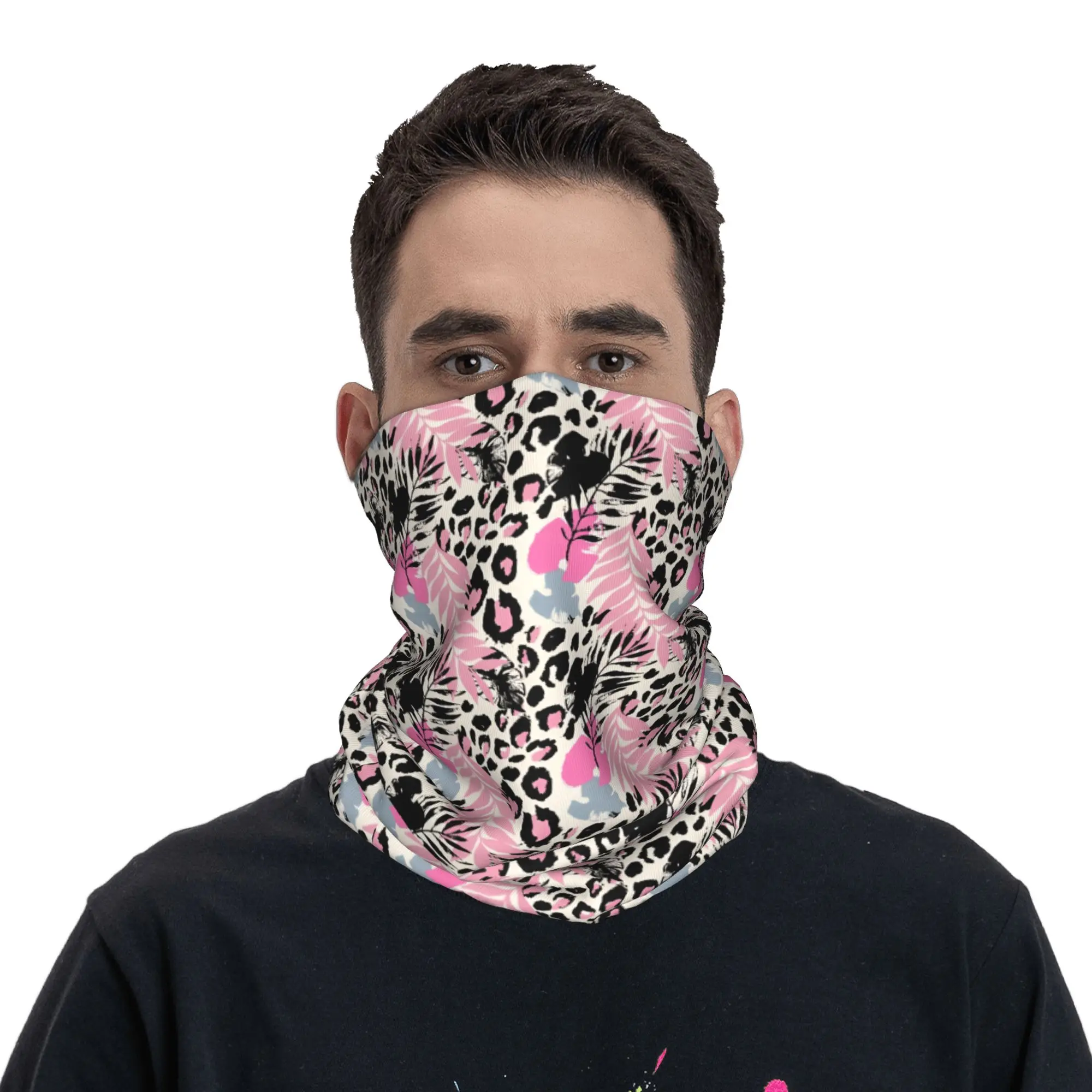 

Custom Rainbow Leopard Winter Headband Neck Warmer Women Men Hiking Running Tube Scarf Cheetah Camouflage Face Bandana Gaiter