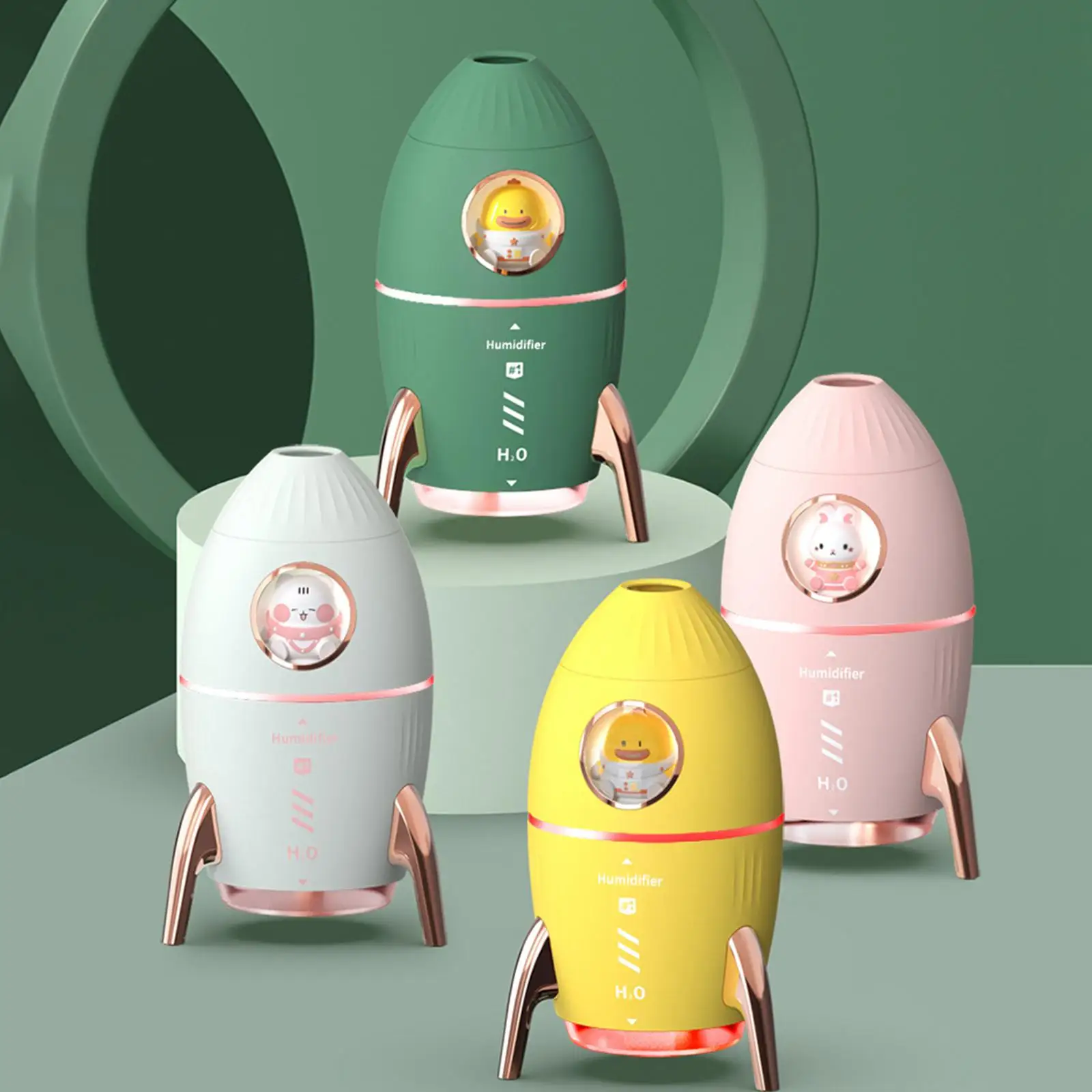 Portable 350ml Air Humidifier Tabletop Silent USB Night Light for Office Bedside Indoor Bedroom Home