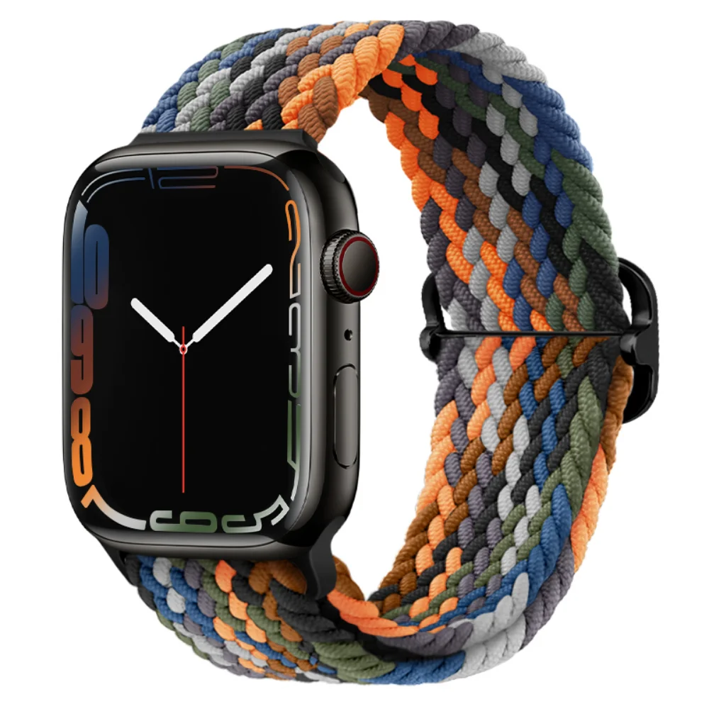 Nylon Strap For Apple Watch 12 11 10 9 8 7 46mm 42mm Adjustable Wristband iWatch Ultra4-3-2-1 49mm 6 5 4 SE 45mm 41mm 44mm Belt