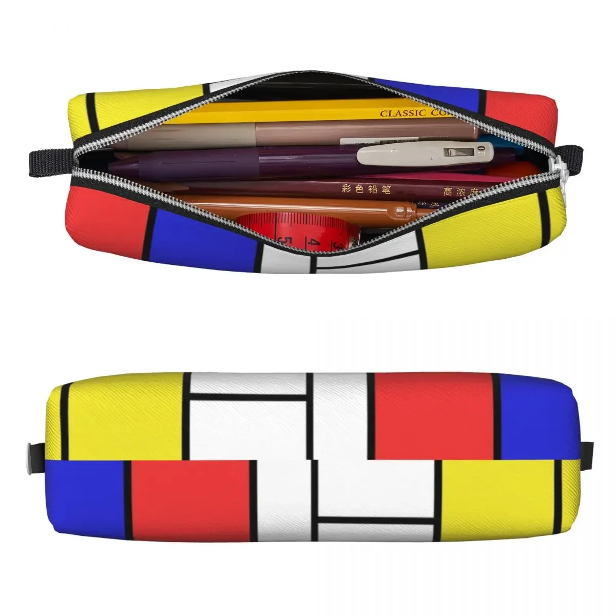 Mondrian Minimalist Geometric Pencil Cases Geometry Pencil Box Pen for Student Large Storage Bag School Supplies  Stationery