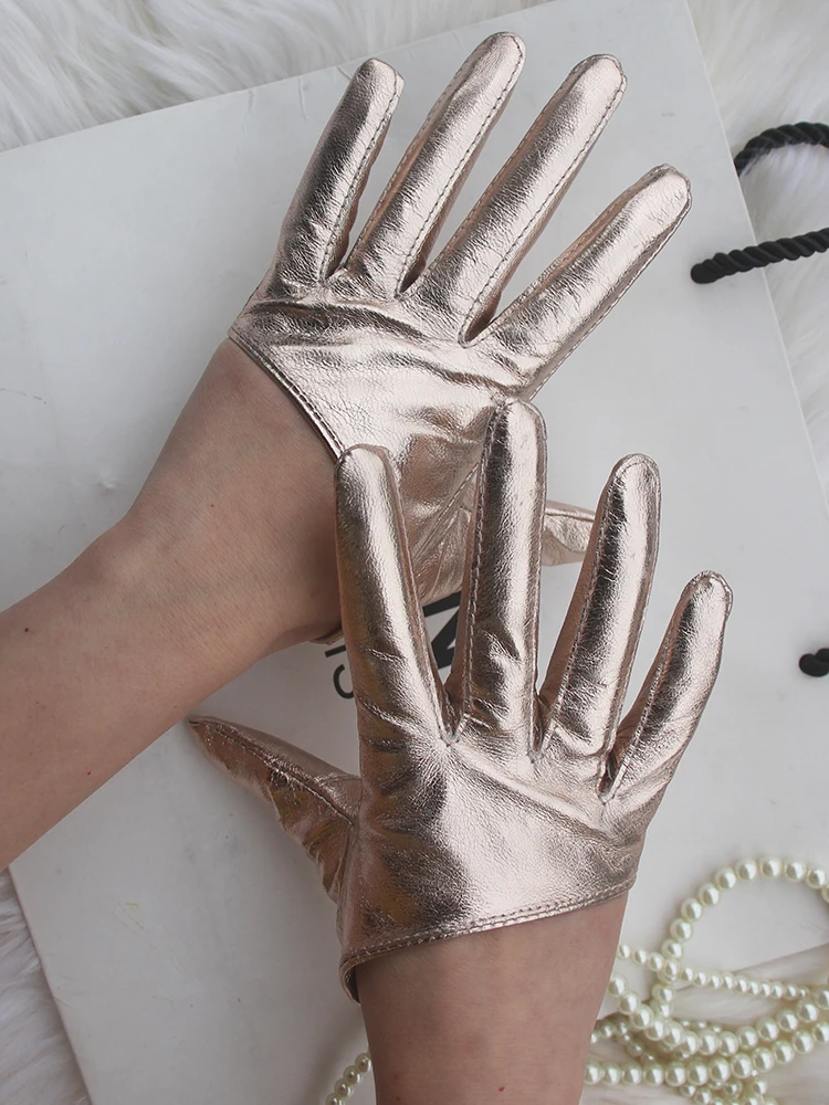 本革手袋-インレザーフパーム-ドライビンググローブ-レディース-スリム-パープル-ピンク-ゴールド-ブルー-春秋-写真撮影用