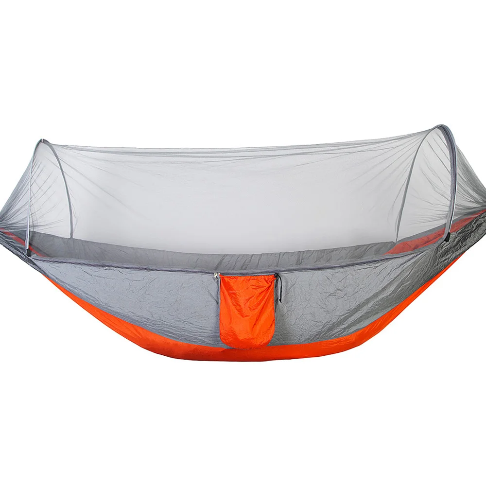 

Настраиваемый нейлоновый гамак 210T, качели-кровать, всплывающее быстро открывающееся с москитной сеткой для походов и кемпинга на открытом воздухе