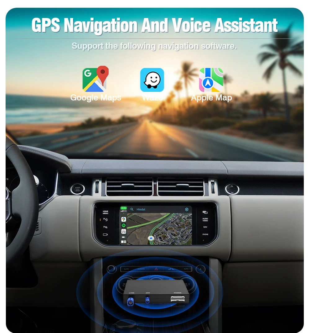 AUTOTOP Kabelloser CarPlay Android Auto Nachrüst-Decoder für Land Rover Jaguar Discovery 4 Aurora Freelander 2 XE XF XJ mit Bosch – Detail 10