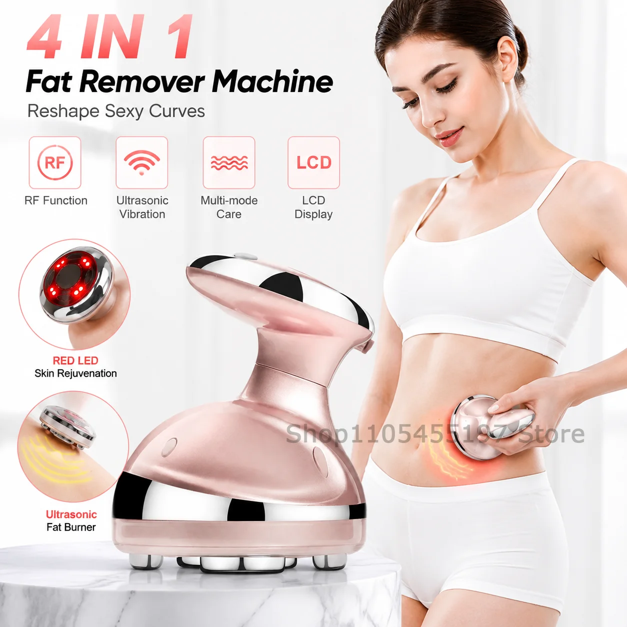 

New Ultrasonic Radio Frequency Cavitation Slimming Device Fat Burning and Tightening Device Fat Burner Anti-cellulite Massager