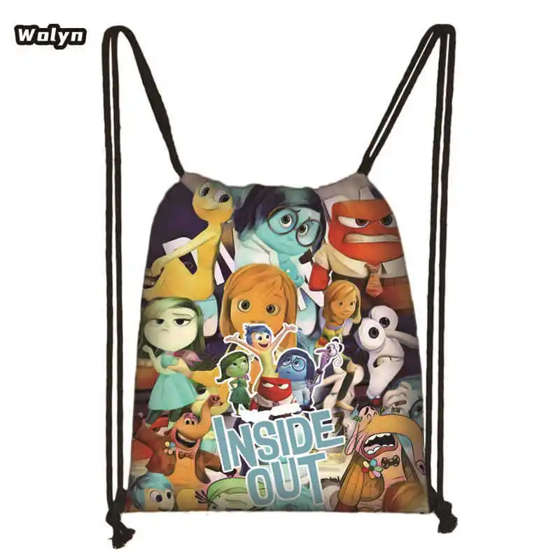 Inside Out 2 Drawstring Backpack Disney Anime Sadness Anger Anxiety Bag 3d Printing Schoolbag Kids Outdoor Sport Travel Knapsack