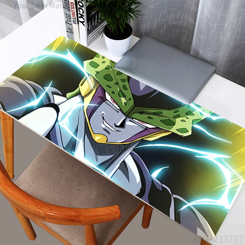 

Большой коврик для мыши DBZ Dragon Ball Cell, гладкий, гибкий, резиновый, для геймеров, для ПК, компьютера, клавиатуры, для CSGO, Kawaii Mosuepad
