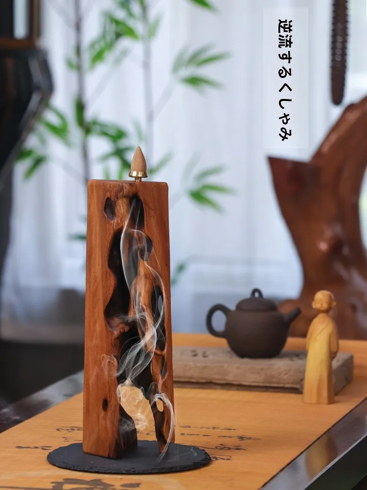 

Premium Wooden Incense Burner l Creative Decorative Ornaments for Tea Room Zen Meditation Indoor Decor Office Living Room