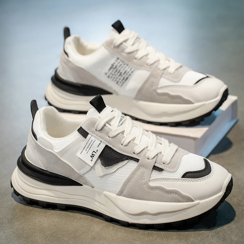

Thick Sole Fashion Comfortable Men's Footwear 2025 Autumn New Men's Sports Shoes Mesh Breathable Non-slip Male Sneakers Designer
