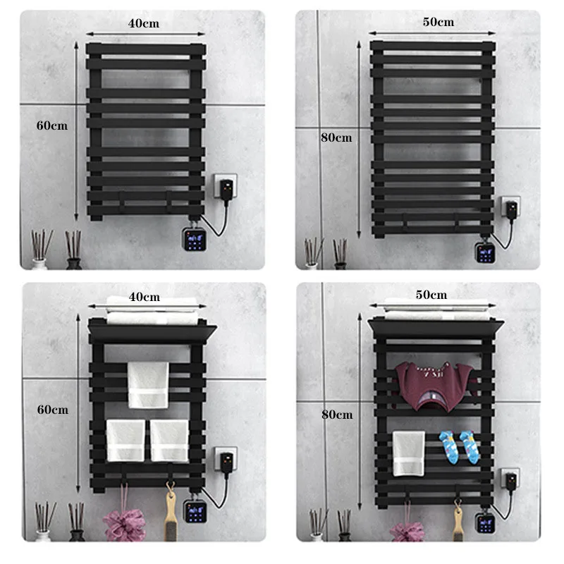 Imagem -06 - Banheiro Rack de Toalha do Radiador Elétrico Secador com Prateleira Aquecedor Aquecimento wi fi Controle Ferroviário Acessórios para Casa Decoração Novo 2023