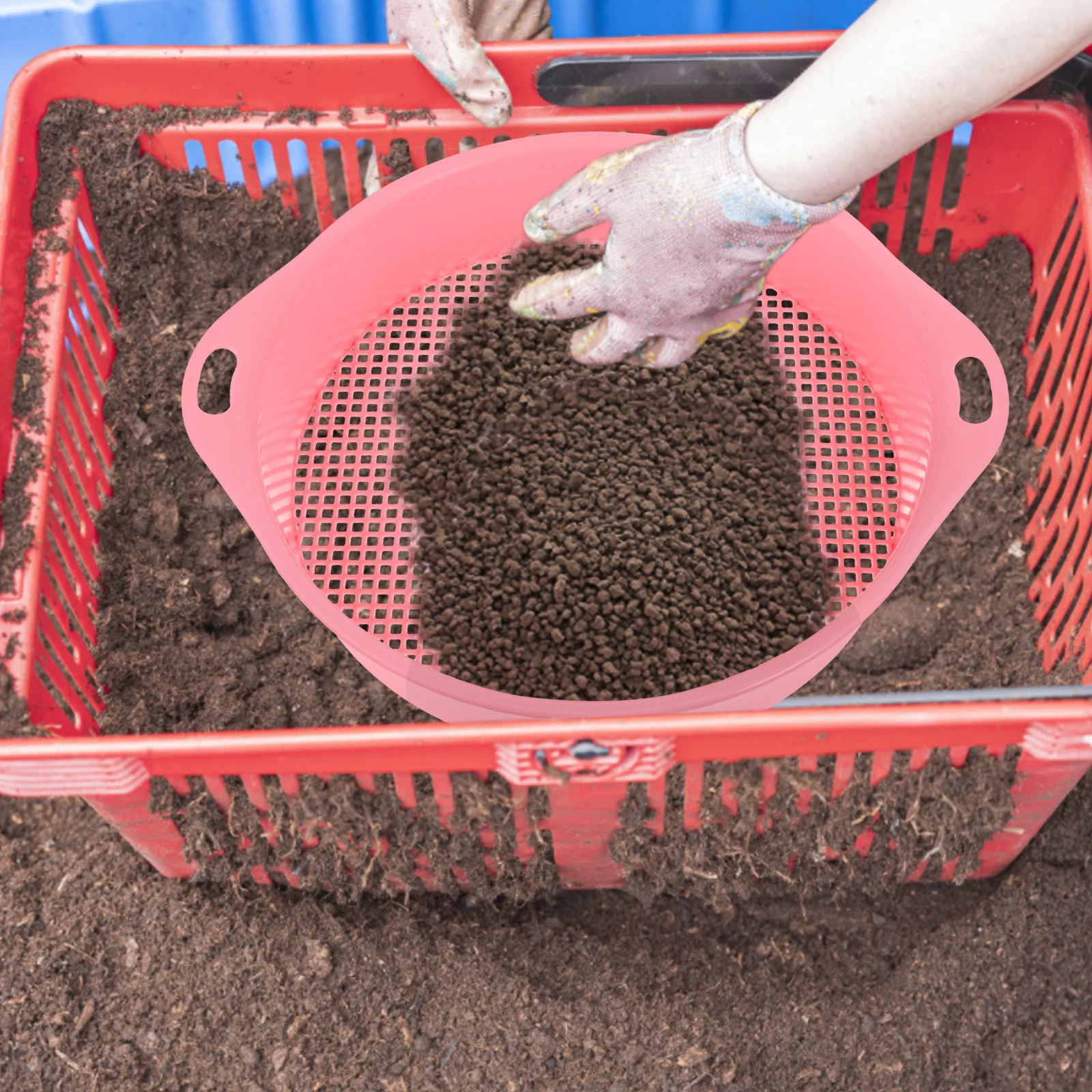 Gravel Soil Sieve Garden Sifter Rocks Sifters Succulent Plants Mesh Multi-use Blue